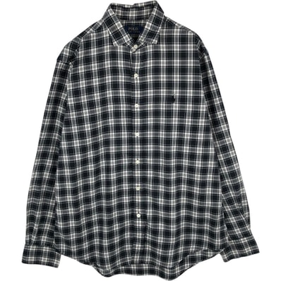 古着 ラルフローレン Ralph Lauren POLO RALPH LAUREN ワイドカラー 長袖 コットンチェックシャツ メンズL相当/eaa678011