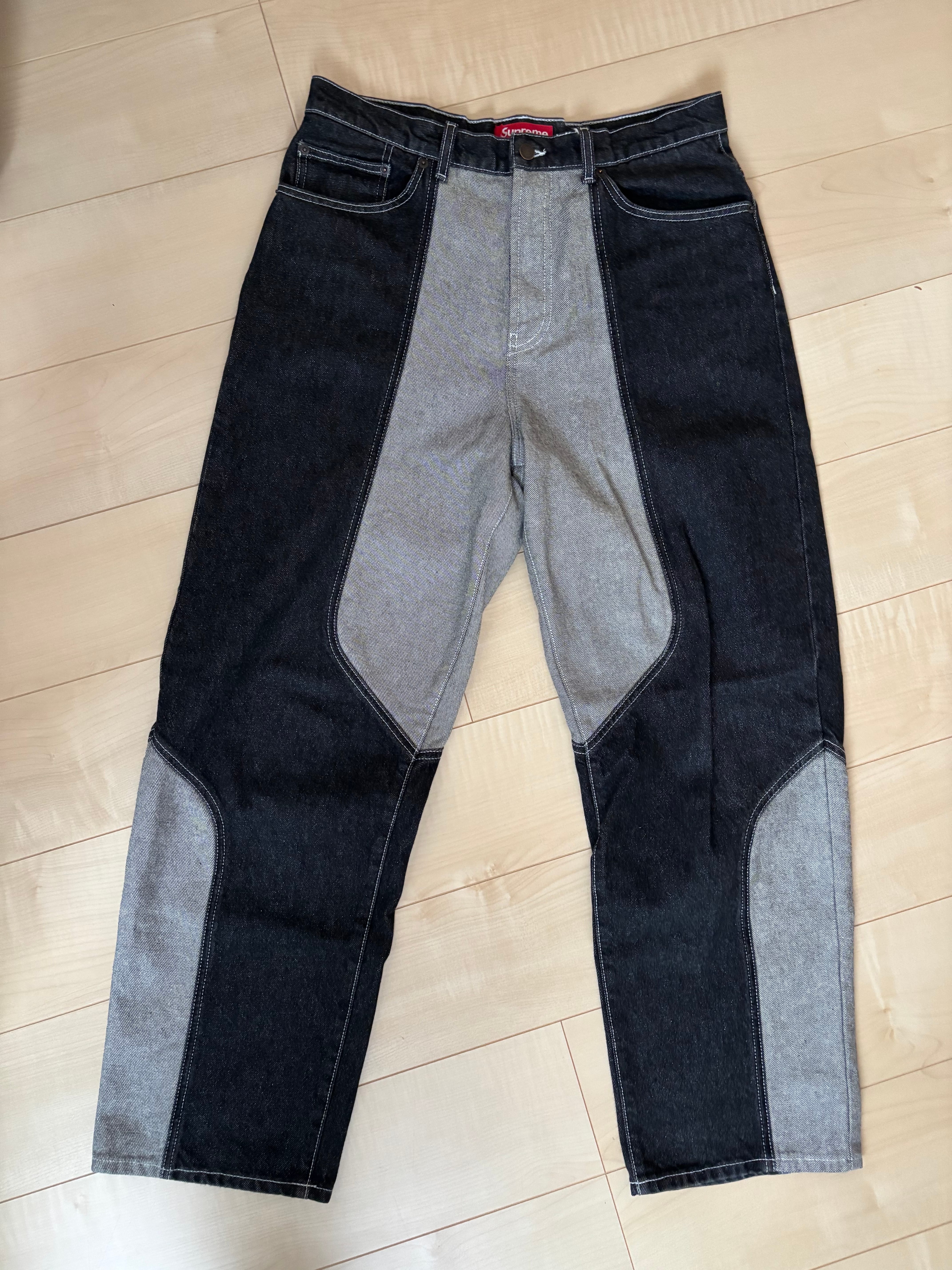 シュプリーム 2 トーン パナルド バギー ジーンズ "ブラック"