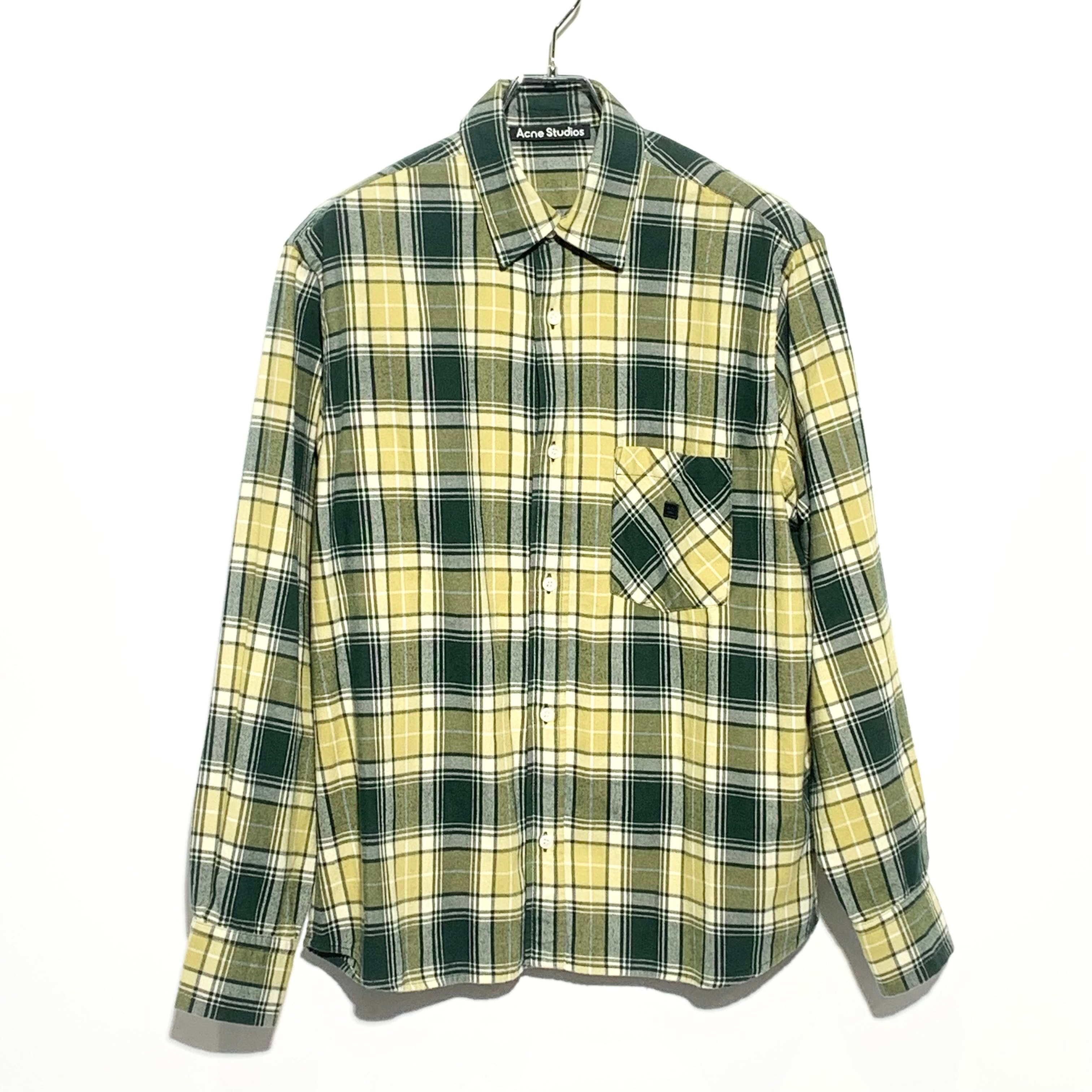 Acne Studios Check Button-Up Shirt Forest Green