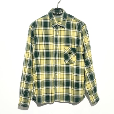 Acne Studios Check Button-Up Shirt Forest Green