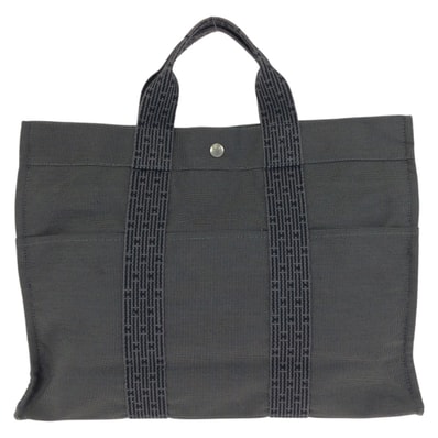 美品 HERMES エルメス エールラインMM グレー シルバー金具 ポリアミド ポリエステル/ トートバッグ ハンドバッグ 602073 【中古】