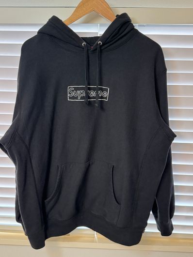 Supreme KAWS Chalk Logo Hooded Sweatshirt "Black"(2021)