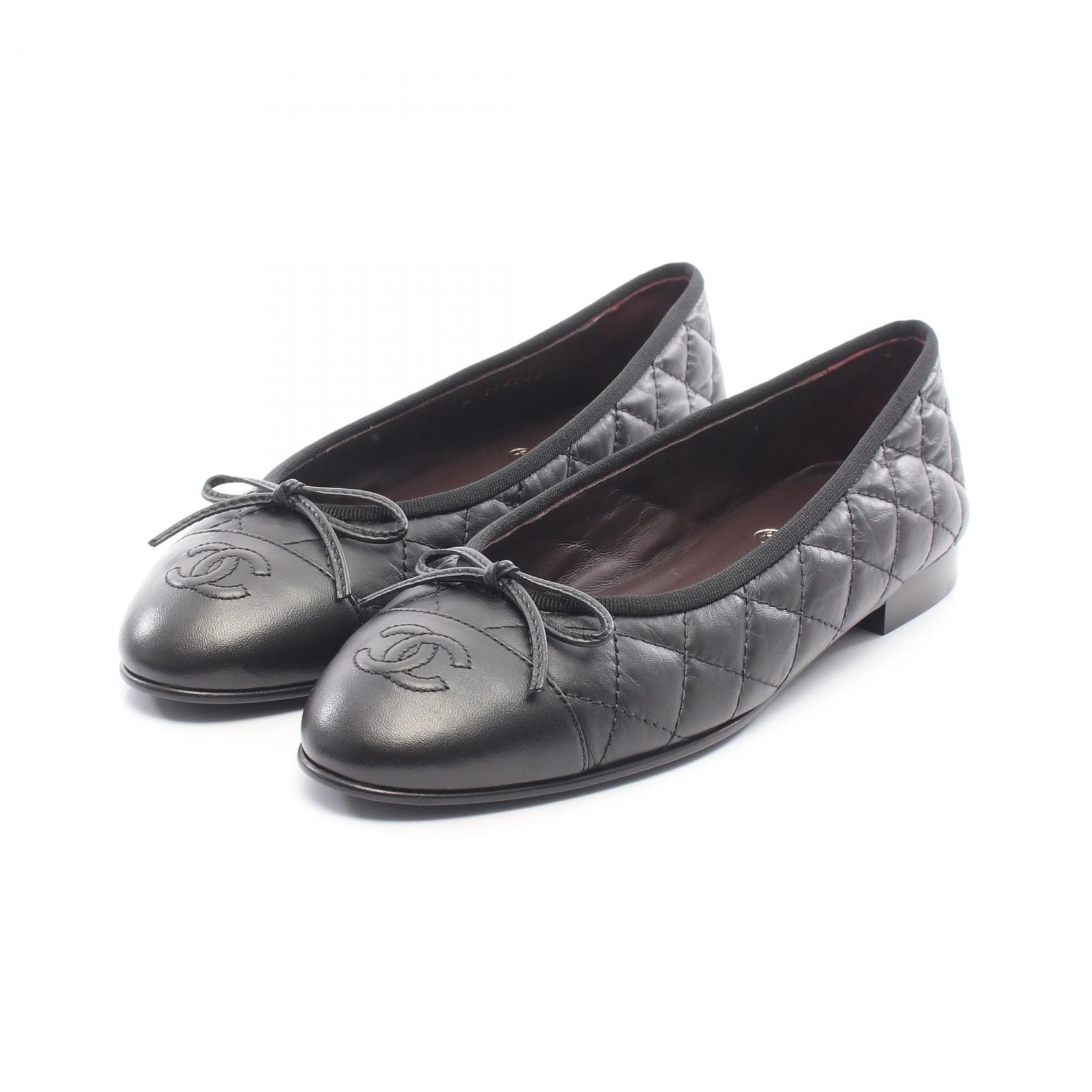 シャネル CHANEL バレリーナ マトラッセ パンプス 靴 レザー レディース ブラック系 【中古】
