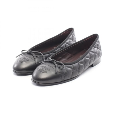 シャネル CHANEL バレリーナ マトラッセ パンプス 靴 レザー レディース ブラック系 【中古】