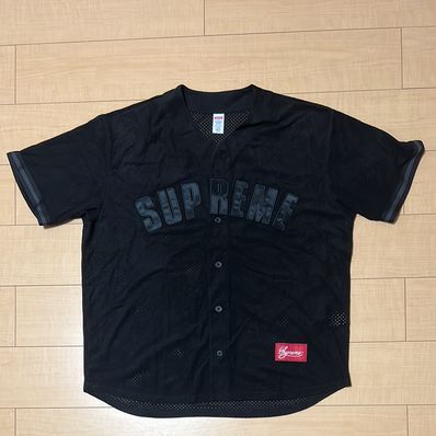 Supreme Ultrasuede Mesh Baseball Jersey "Black"