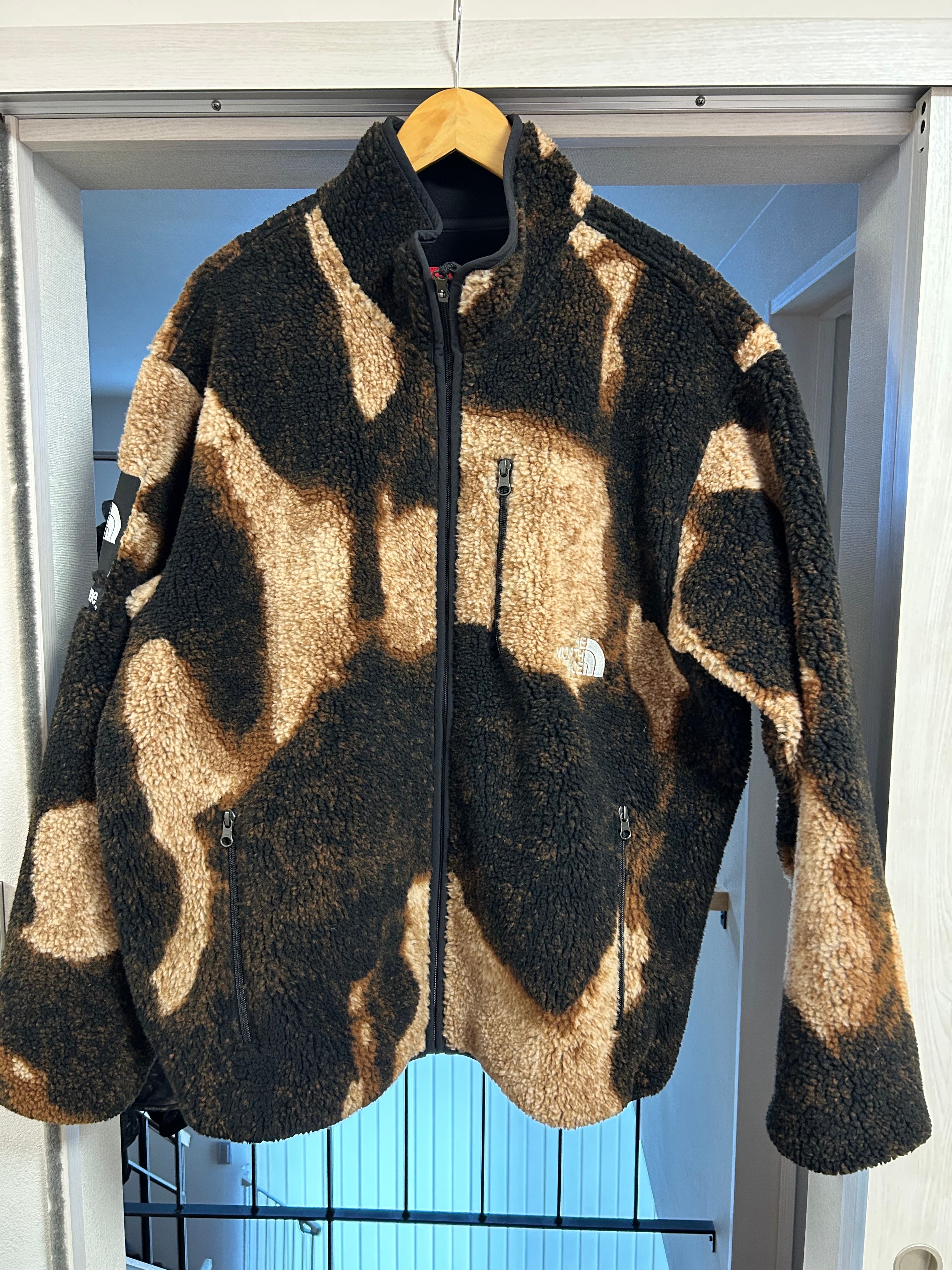 Supreme x The North Face Bleached Denim Print Fleece Jacket "Black"