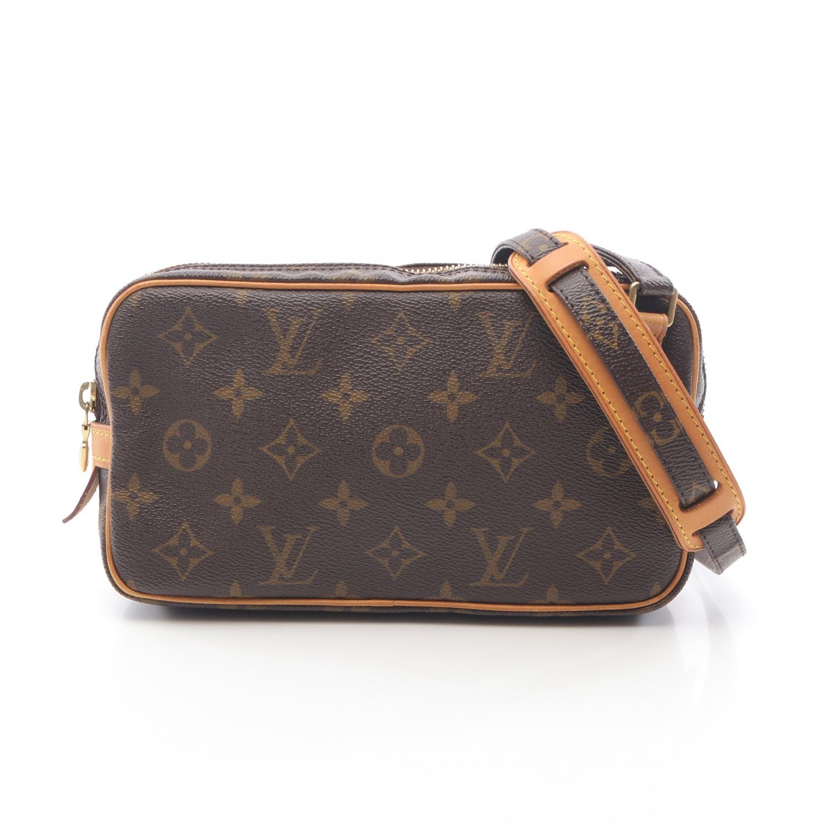 ルイ・ヴィトン LOUIS VUITTON マルリーバンドリエール ショルダーバッグ バッグ PVCコーティングキャンバス レザー モノグラム レディース ブラウン系 M51828 【中古】