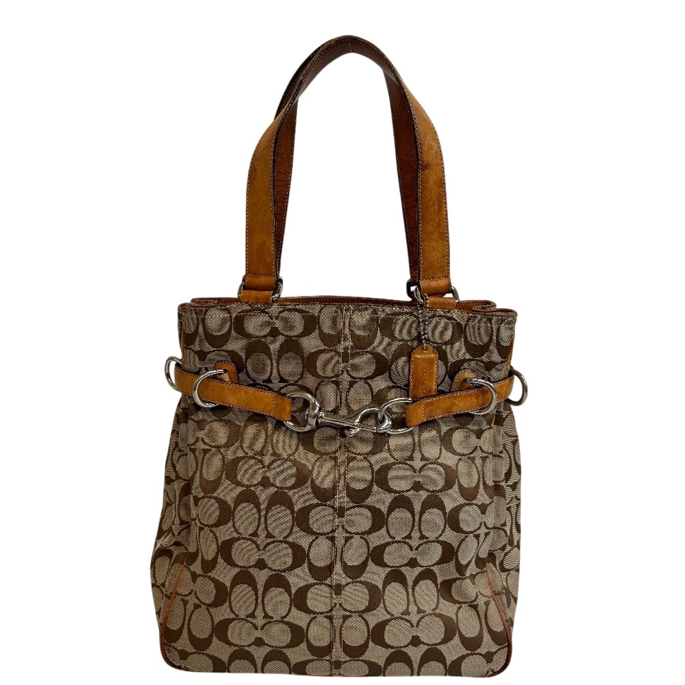 コーチ COACH トートバッグ シグネチャー ジャッキー ハンド ショルダー 6352 ブラウン