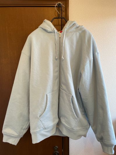 Supreme Faux Fur Lined Zip Up Hooded Sweatshirt "Light Blue"