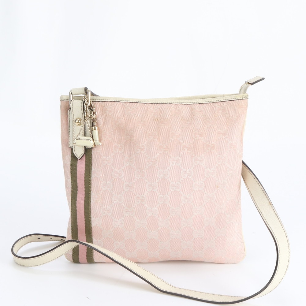 ■美品 グッチ GGキャンバスチャーム付 144388 ショルダーバッグ