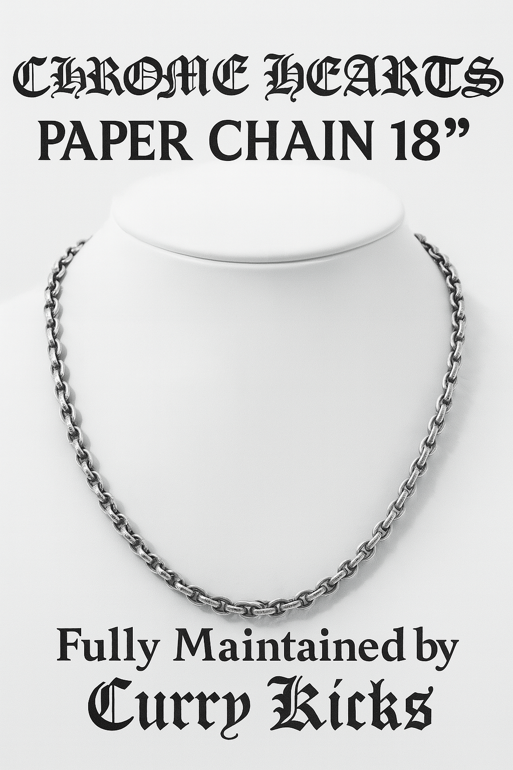 Chrome Hearts Paper Chain Necklace 45cm (18inch) "Silver"