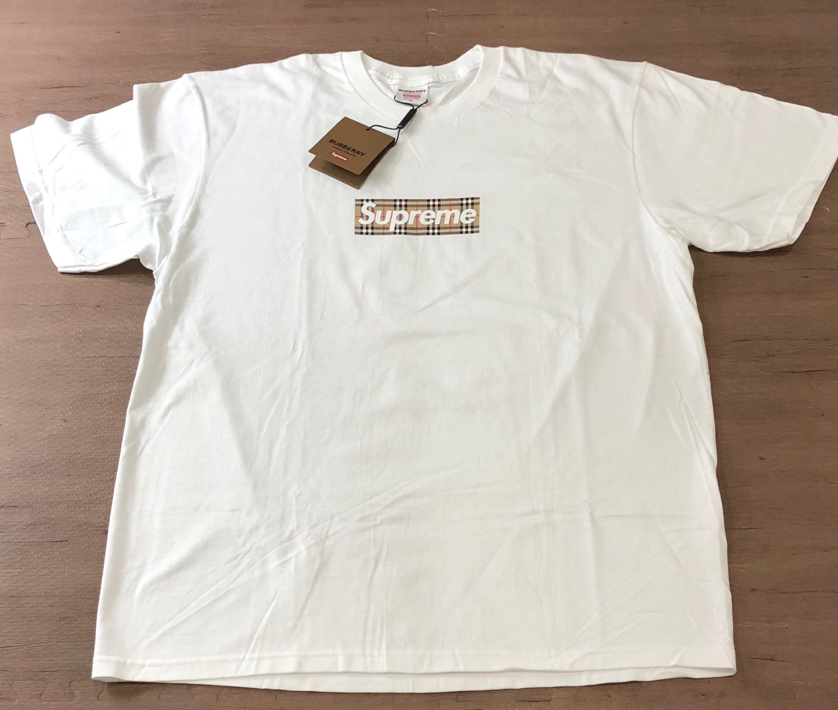 Supreme / Burberry Box Logo Tee "White"