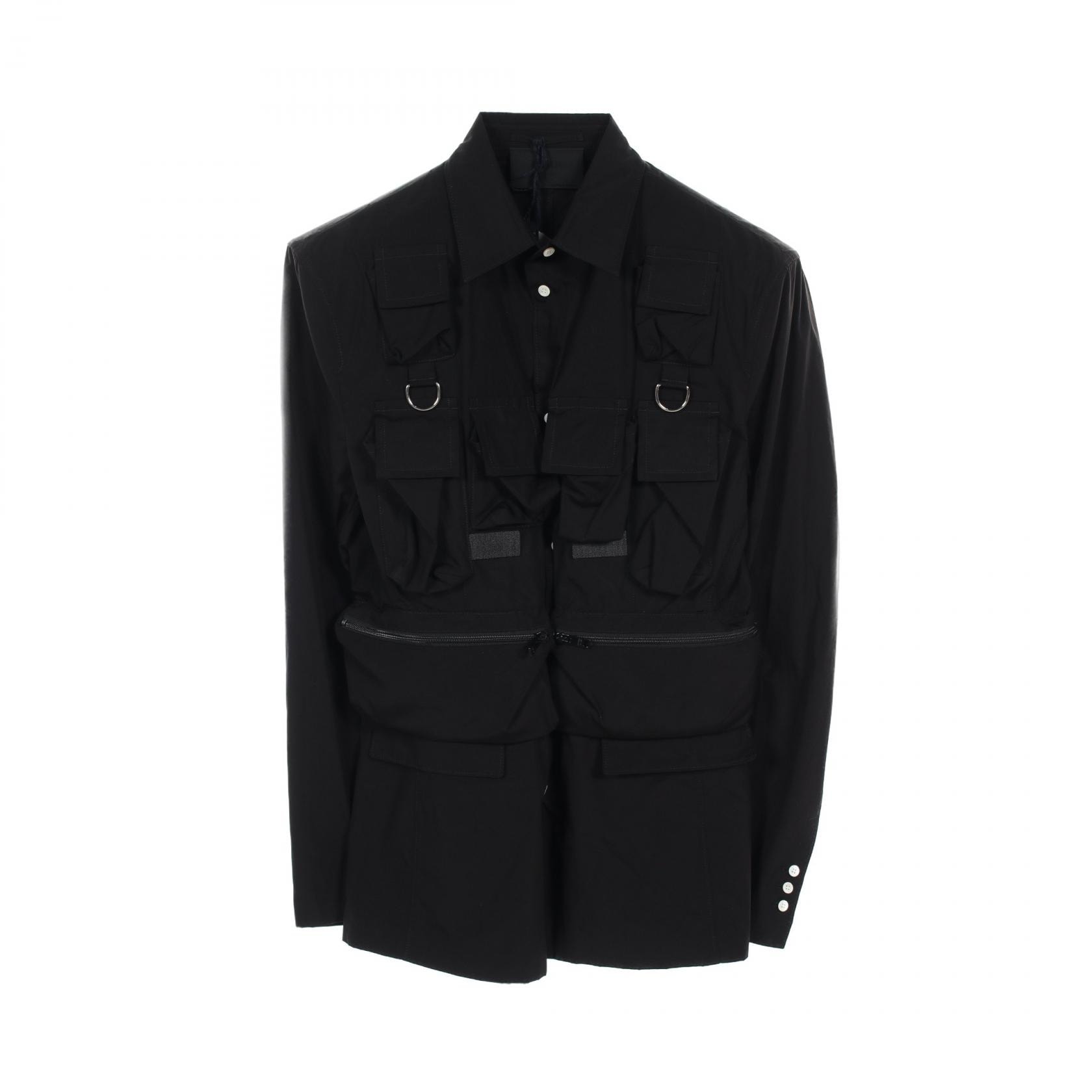 プラダ PRADA シングルブレスト 衣料品 トップス コットン メンズ ブラック系 【中古】