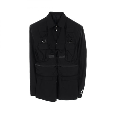 プラダ PRADA シングルブレスト 衣料品 トップス コットン メンズ ブラック系 【中古】