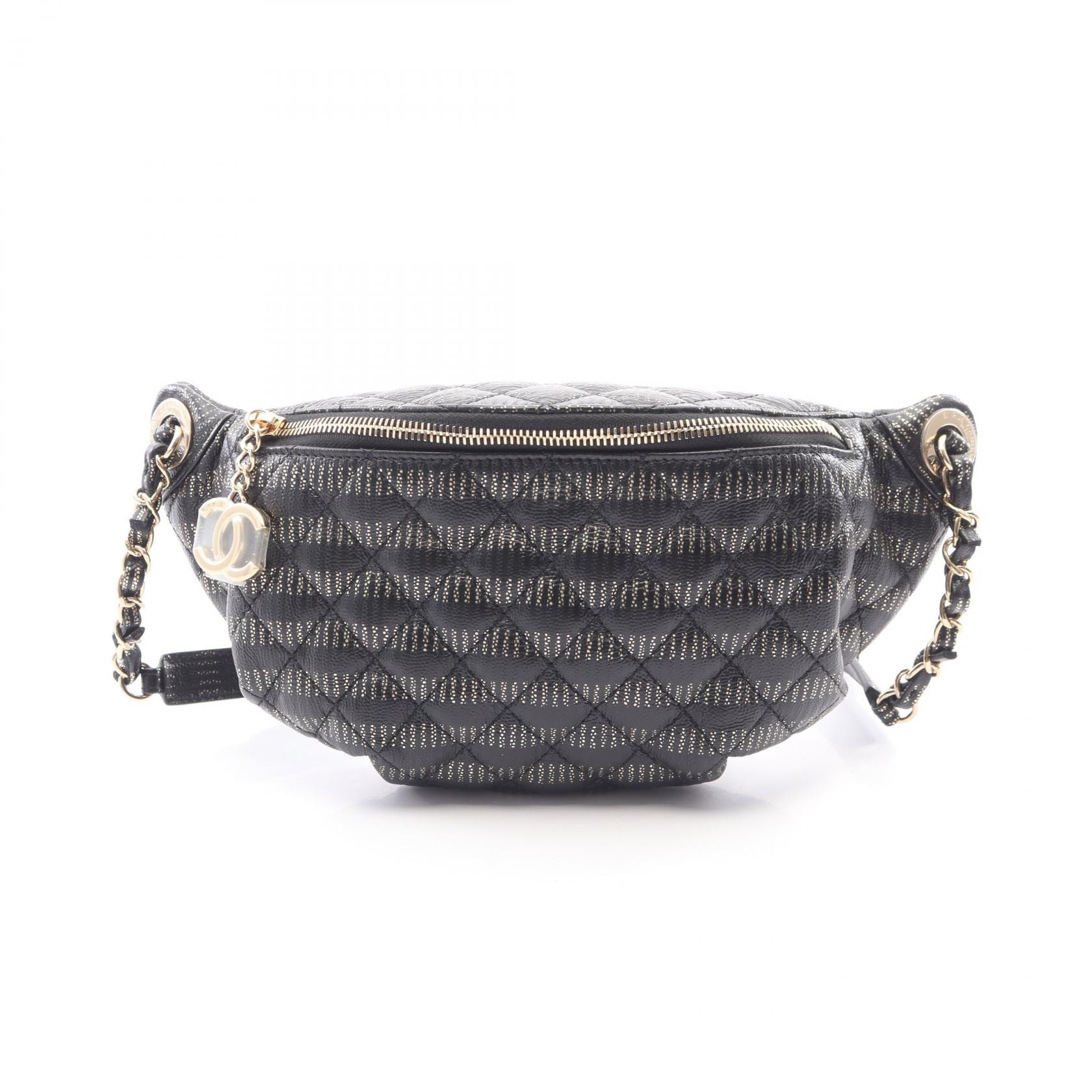シャネル CHANEL マトラッセ ウエストバッグ ボディバッグ バッグ レザー レディース ブラック系 AS0836 【中古】
