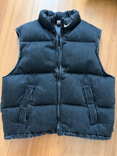 Supreme x Nike Denim Puffer Vest "Black"