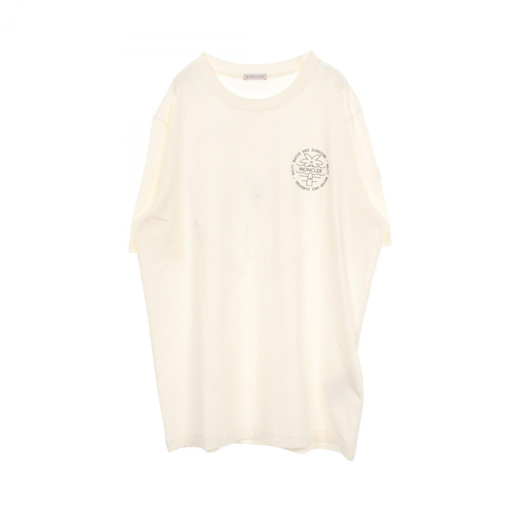 モンクレール MONCLER パームツリー バックプリント カットソー 衣料品 トップス コットン メンズ ホワイト系 8C00041 【中古】