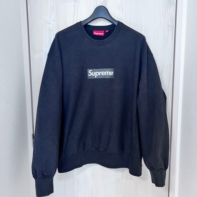 Supreme Washed Box Logo Crewneck "Black"