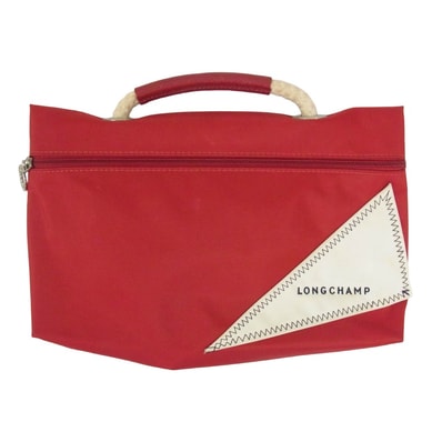 Longchamp ロンシャン その他アクセサリー フランス製 ナイロン ハンドバッグ ミニバッグ ポーチ レッド系【中古】