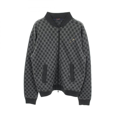 ルイ・ヴィトン LOUIS VUITTON ダミエ ジャガード ジップアップ ブルゾン ジャケット スウェット 衣料品 トップス コットン グレー メンズ グレー系 【中古】