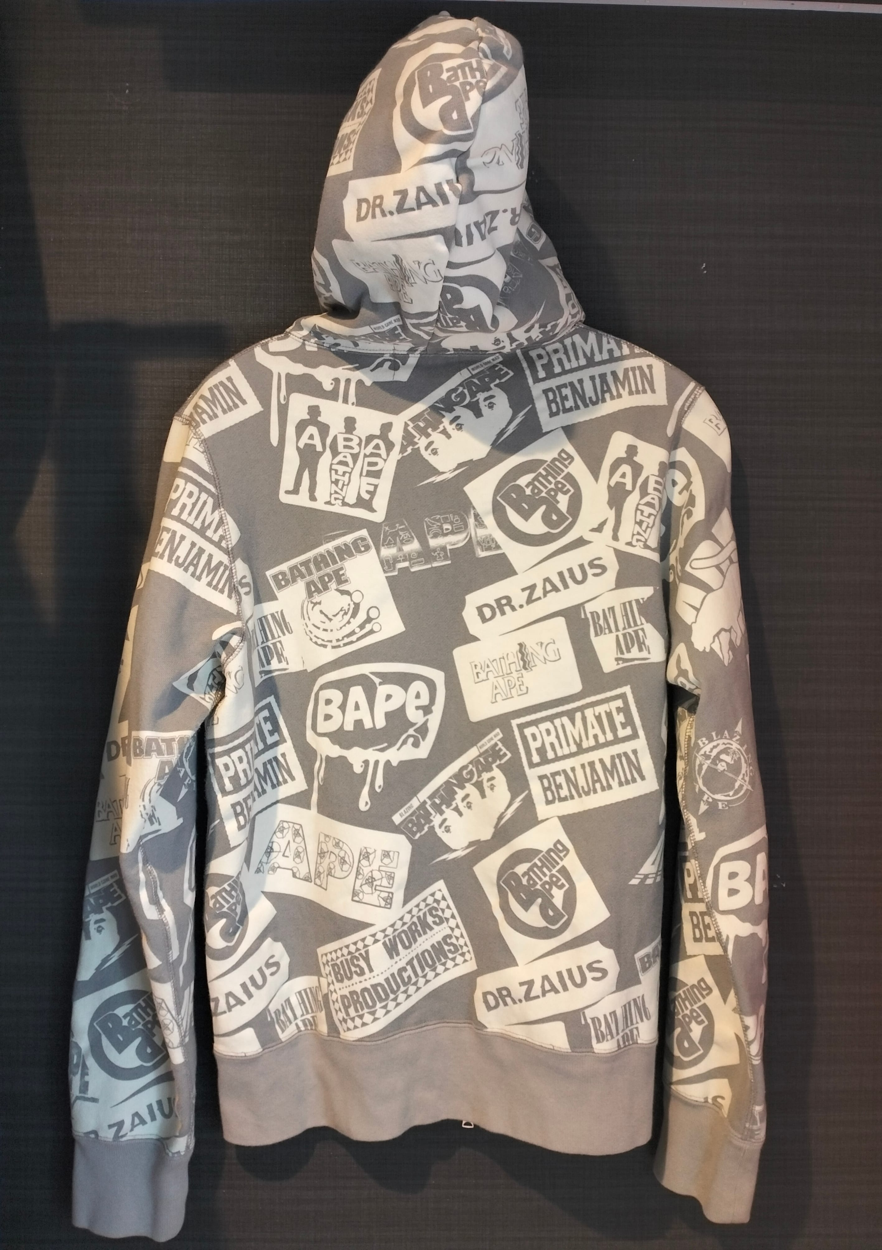 正規品 (希少) BAPE MixLOGO 総柄 フルジップパーカー 蓄光 初期