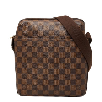 ルイ ヴィトン ダミエ トロターボブール 斜め掛け ショルダーバッグ N41135 ブラウン PVC レザー メンズ LOUIS VUITTON 【中古】