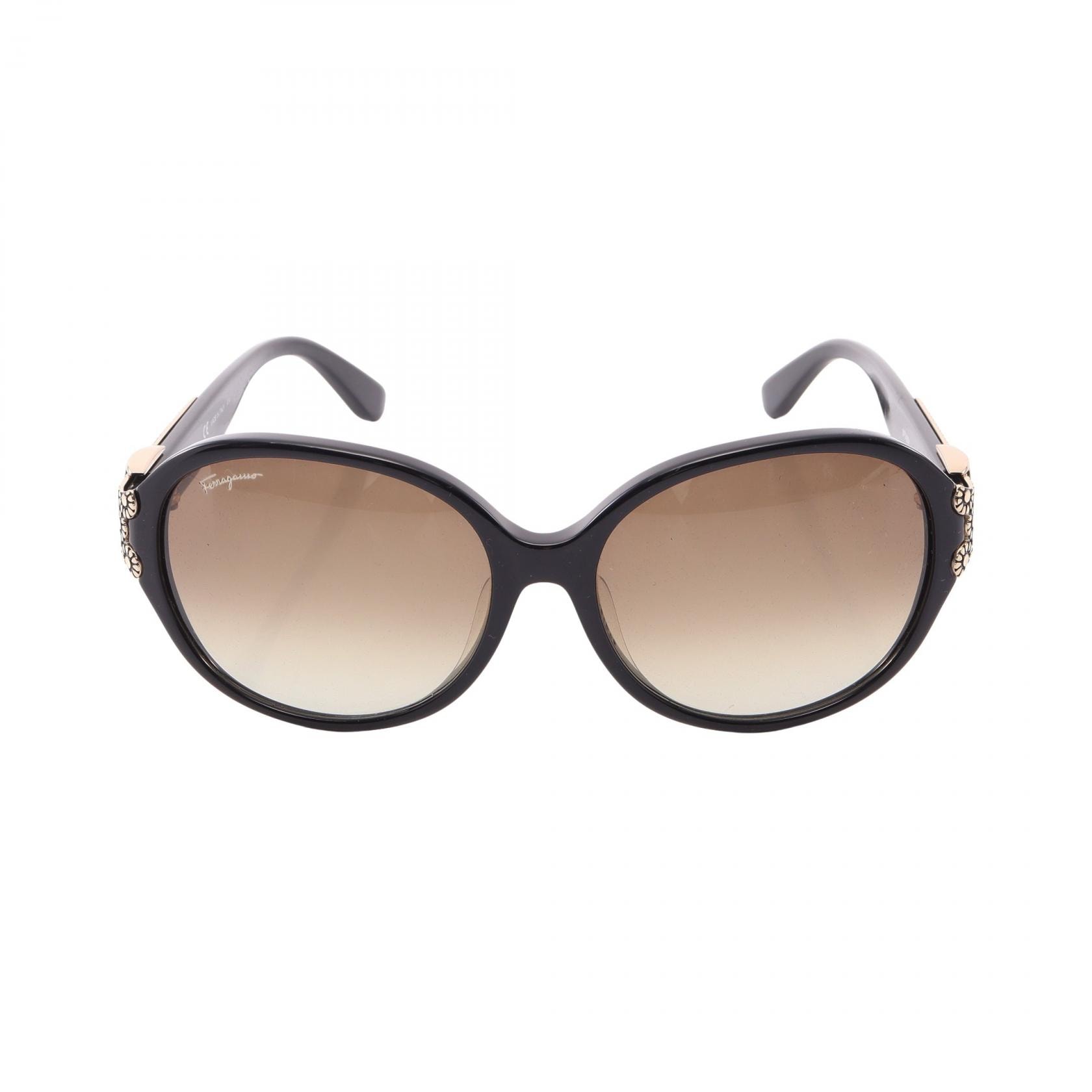 サルヴァトーレフェラガモ Salvatore Ferragamo ヴァラ フラワー グラデーションレンズ サングラス 衣料品 プラスチック レディース ブラック系 SF742SA 【中古】