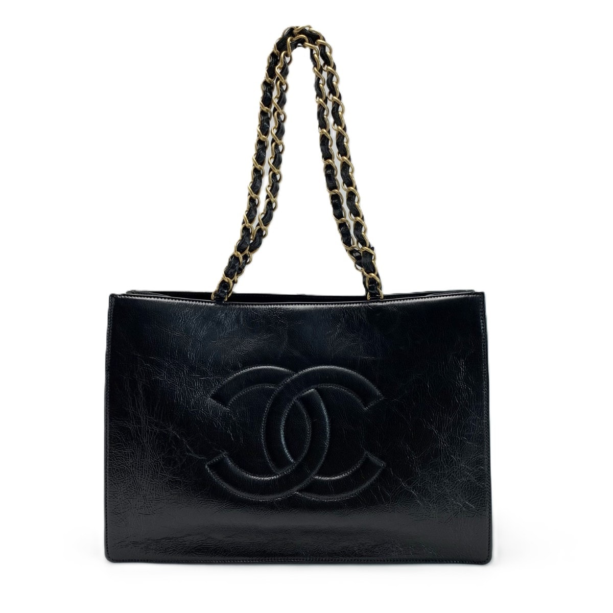 CHANEL シャネル ココマークチェーンショルダー シャイニー エイジド カーフスキン AS1943 ブラック ギャランティーカード付