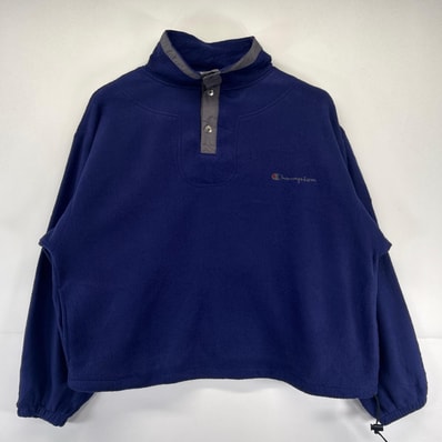 古着 90's/90年代 チャンピオン Champion フリースジャケット 大きいサイズ スナップボタン プルオーバー バック刺繍 2XL パープル メンズ