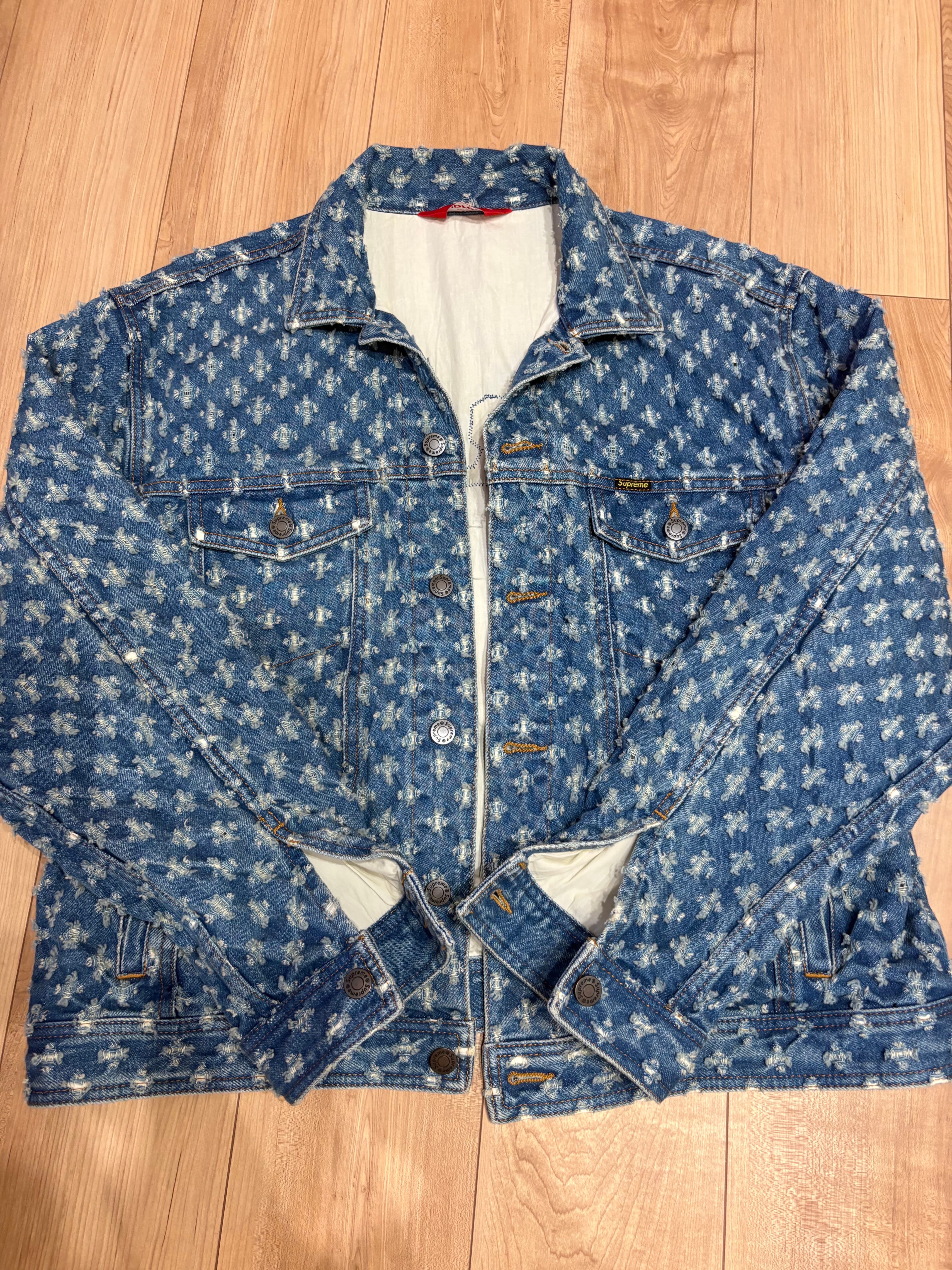 Supreme Hole Punch Denim Trucker Jacket "Blue"