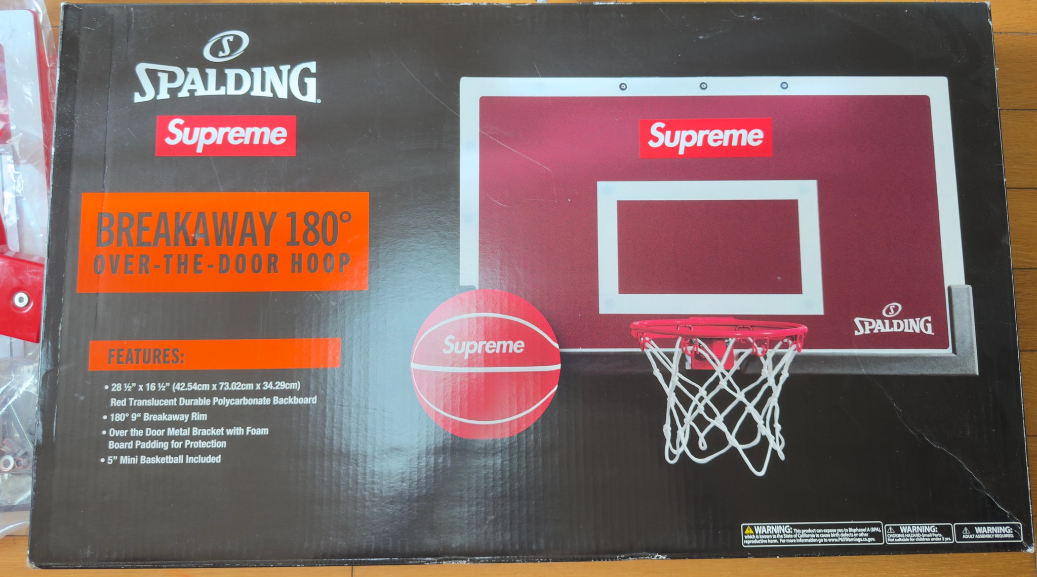 Supreme x Spalding Mini Basketball Hoop "Red"