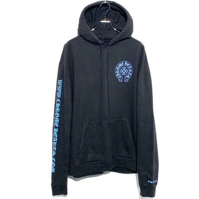 Chrome Hearts Horseshoe Logo Pullover Hoodie "Black/Blue