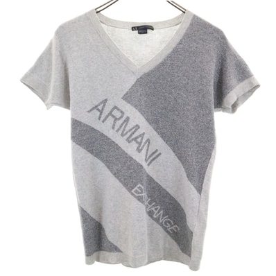 ARMANI EXCHANGE アルマーニエクスチェンジ 半袖 ニット M グレー系