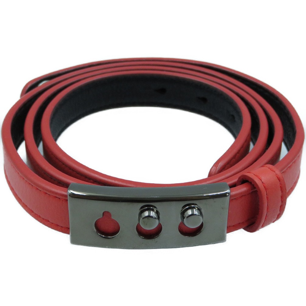 デルボー     レザー  レッド ブラック  ブレスレット
