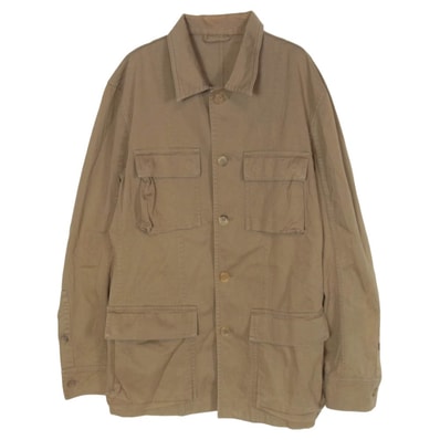 JIL SANDER ジルサンダー ジャケット フロントポケット ミリタリー ワーク サファリジャケット カバーオール ベージュ系 46【中古】