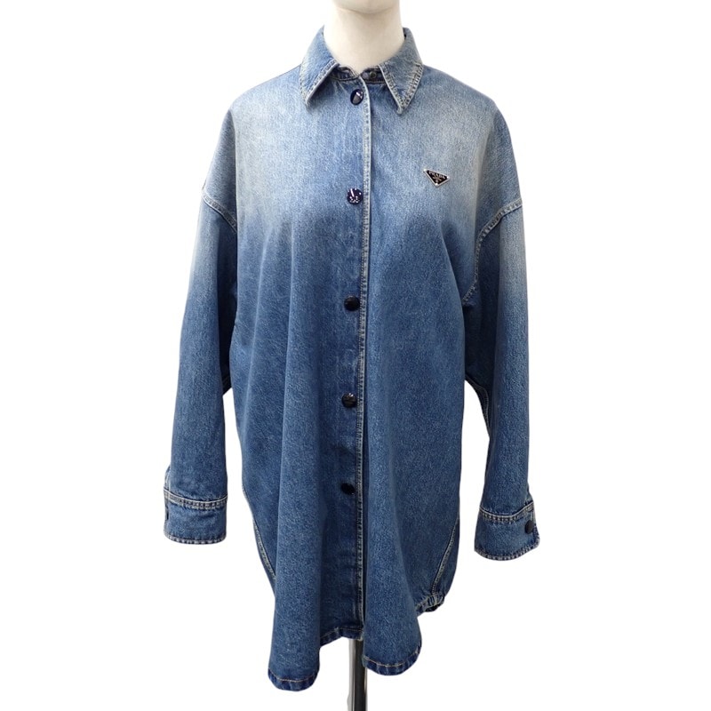 プラダ PRADA デニムジャケット 38 M レディース【中古】【Aランク】