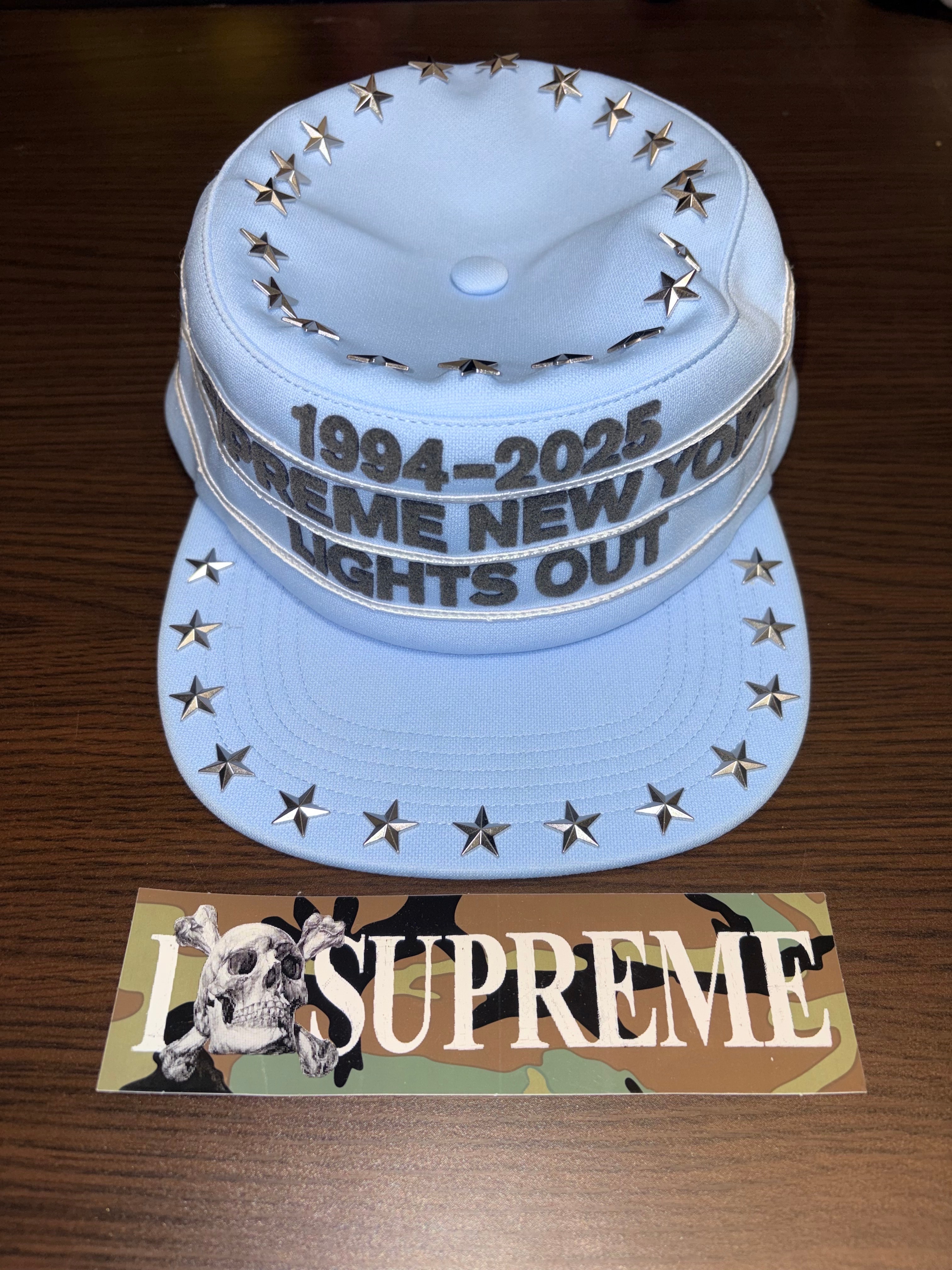 Supreme Stars Studded Pillbox Hat "Light Blue"