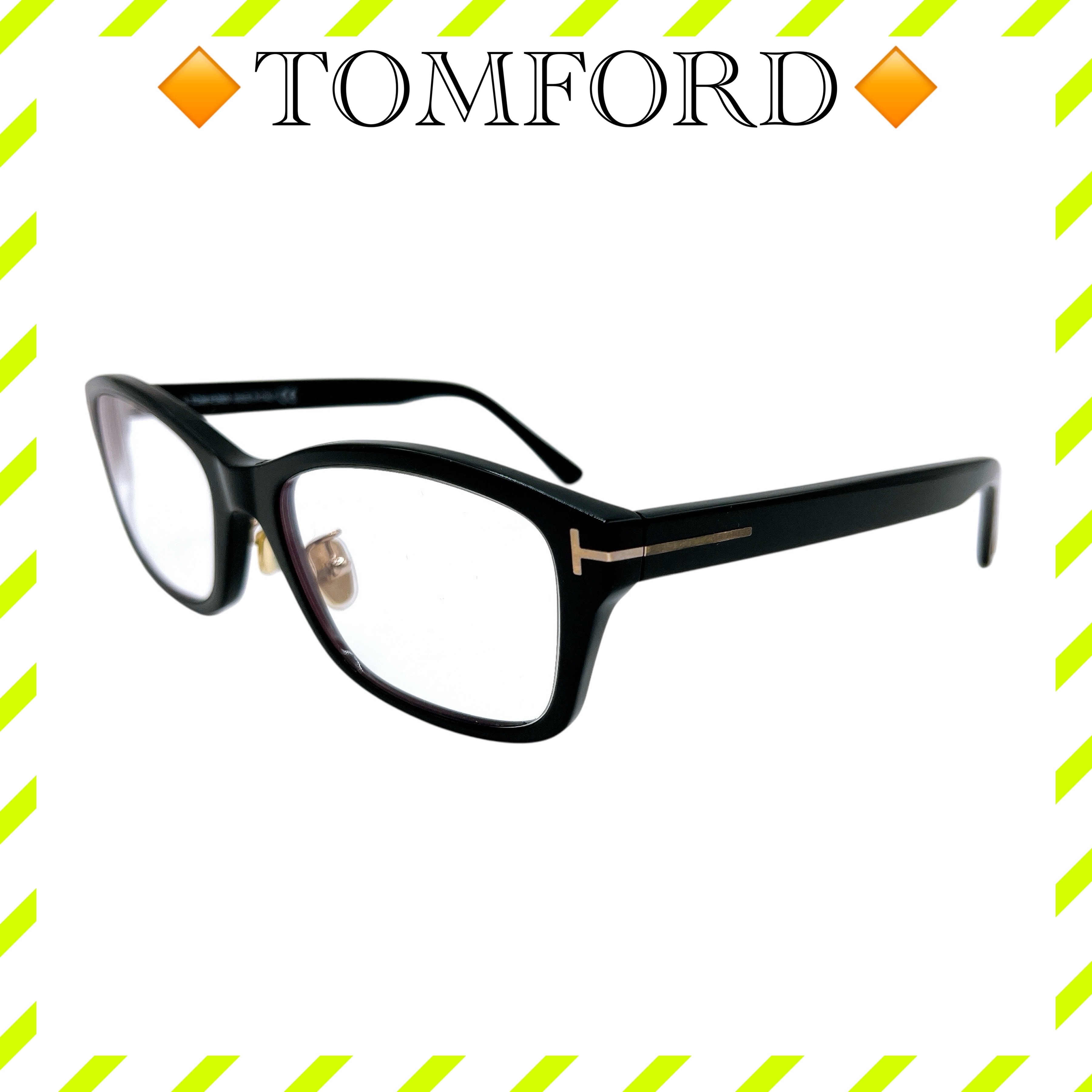 良品 トムフォード TF5724 メガネ 黒 ブラック 金 メンズ ユニセックス