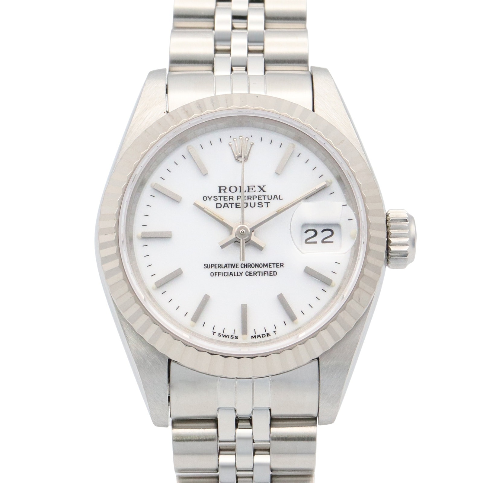 ロレックス ROLEX デイトジャスト E番 腕時計 時計 K18WG（ホワイトゴールド） ステンレススチール レディース ホワイト系 BA 69174 【中古】