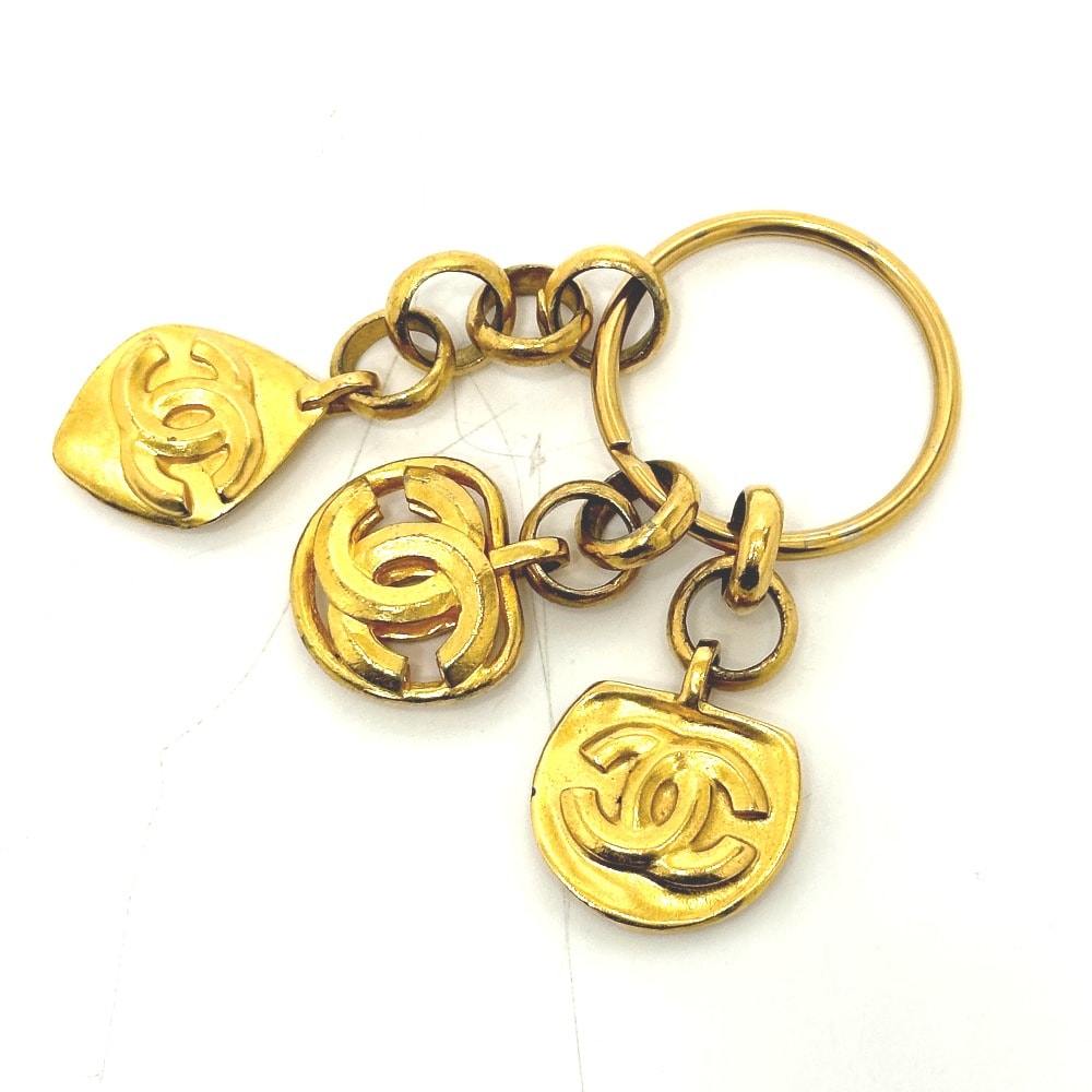 シャネル CHANEL ヴィンテージ ココマーク キーホルダー チャーム チャーム GP ゴールド