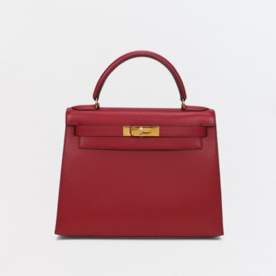 エルメス HERMES ケリー28 ケリー 28 バッグ トートバッグ ショルダーバッグ アルデンヌ ルージュヴィフ Rougevif レッド Red 赤 ゴールド金具 ハンドバッグ 2Way 外縫い