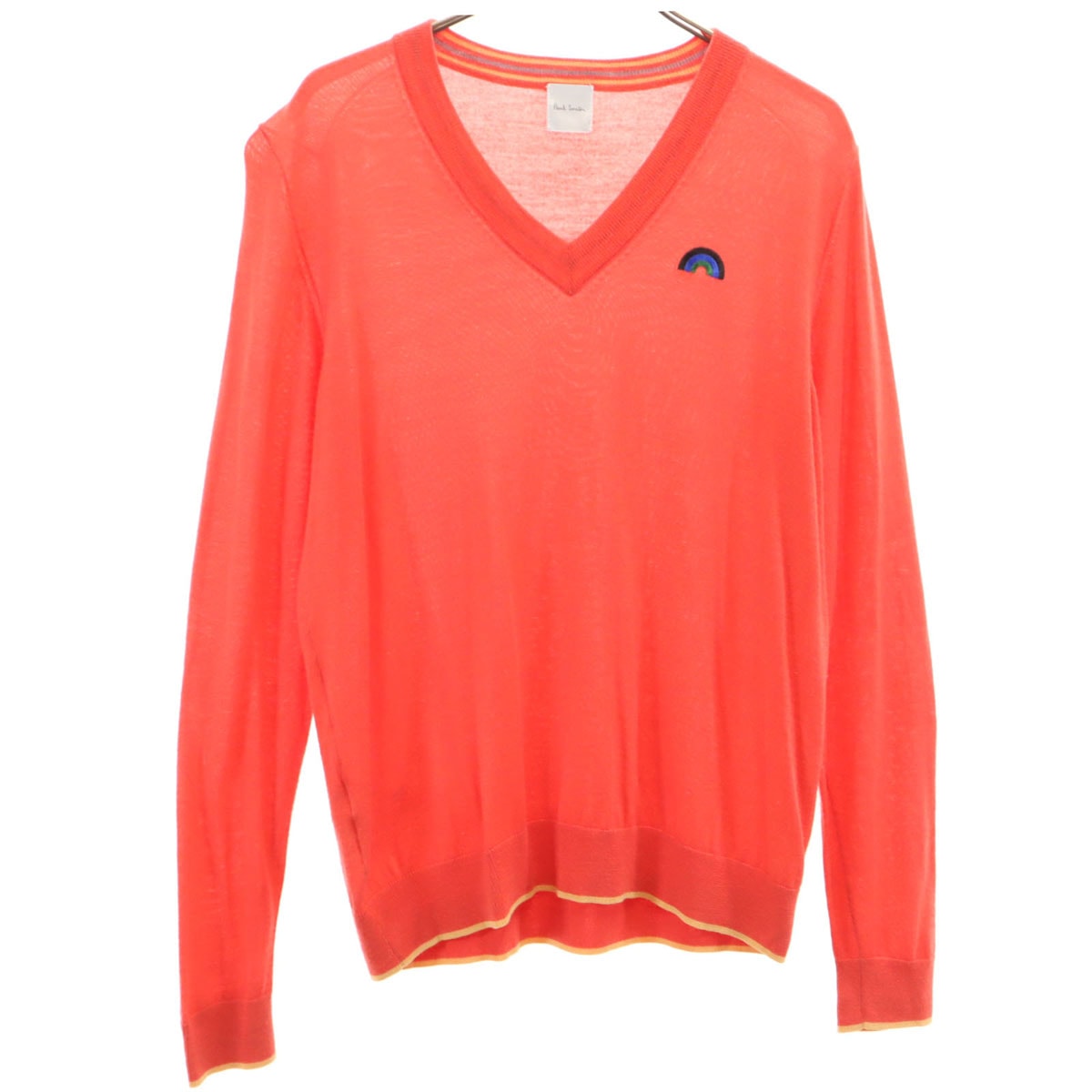 Paul Smith ポールスミス 長袖 Vネック セーター M オレンジ ニット