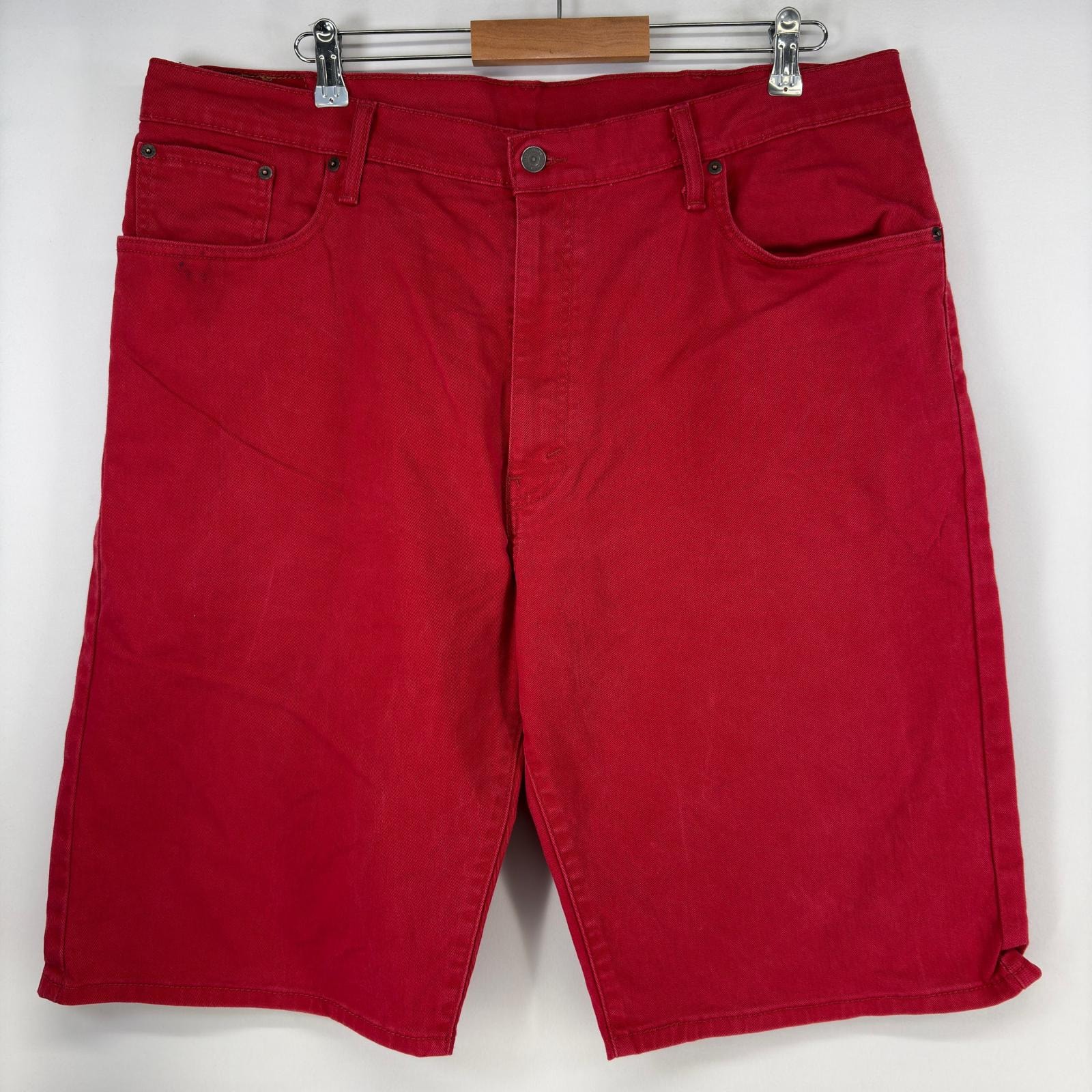 古着 リーバイス Levi's デニム ショートパンツ 569 5ポケット カラー ストレート ハーフパンツ 大きいサイズ w40 レッド メンズ