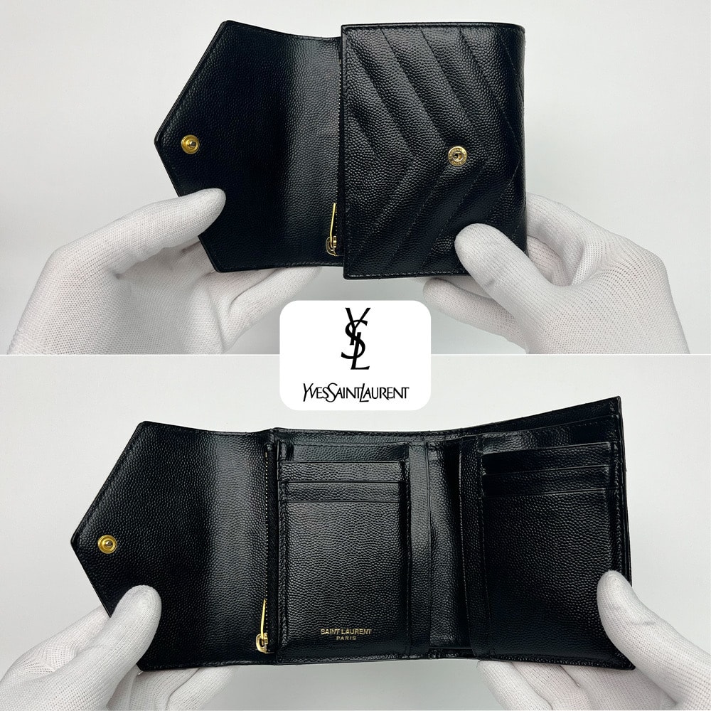 B (目立った傷や汚れなし)】超極美品 SAINT LAURENT キルティング 三