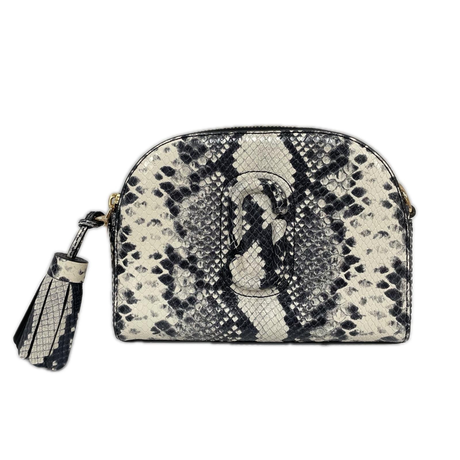MARC JACOBS マークジェイコブス レディース ショルダーバッグ スナップショット パイソン柄 H155L01SP22 ホワイト×ブラック