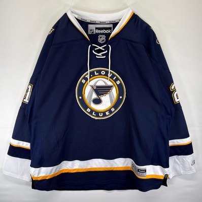 古着 リーボック Reebok 長袖シャツ NHL チームロゴ プルオーバー ゲームシャツ ワッペン 大きいサイズ 4XL ネイビー系 メンズ