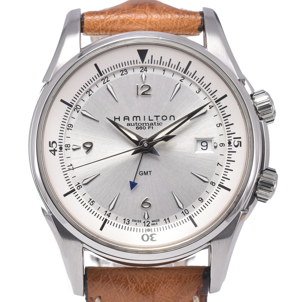 ハミルトン HAMILTON H326250 ジャズマスター 裏スケ シルバー 自動巻き メンズ 美品 箱付き 腕時計 P#148862