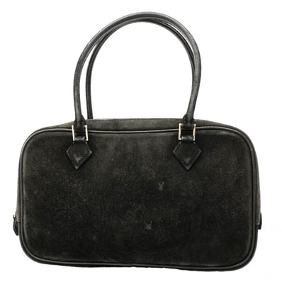 【6gc3633】エルメス ハンドバッグ プリュムエラン ドブリス ブラック シルバー金具 □I刻印【中古】レディース