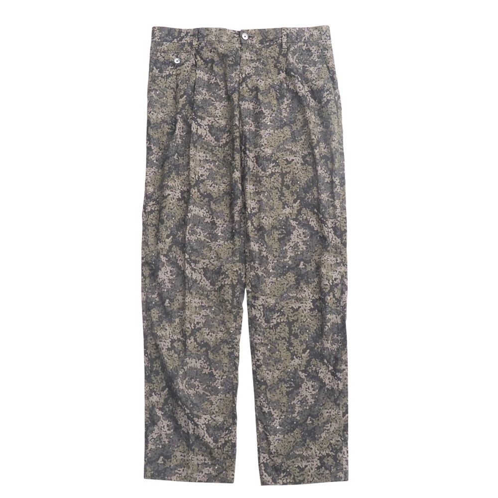 ■美品■DOLCE&GABBANA ドルチェアンドガッバーナ パンツ サイズ46 モザイク カモ コットン テーパード ツータック ブランド古着【中古】20250613/RA5116
