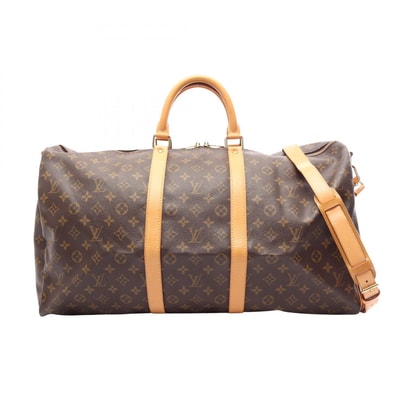 ルイ・ヴィトン LOUIS VUITTON キーポル バンドリエール55 モノグラム 2WAY ボストンバッグ バッグ PVCコーティングキャンバス レザー メンズ レディース ブラウン系 M41414 【中古】
